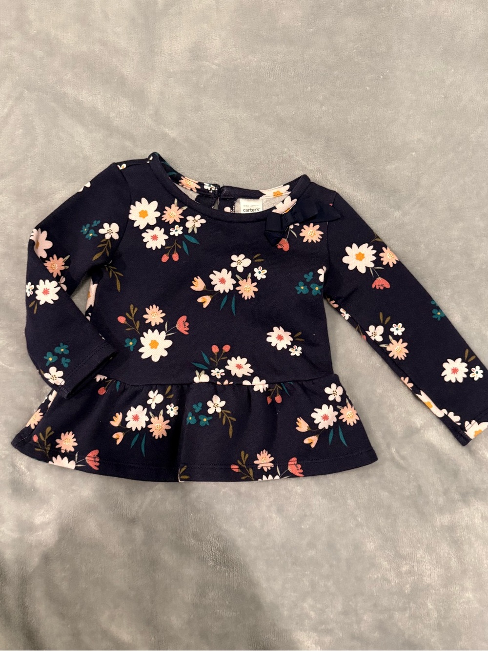 Carter's Navy Floral Long-Sleeve Top